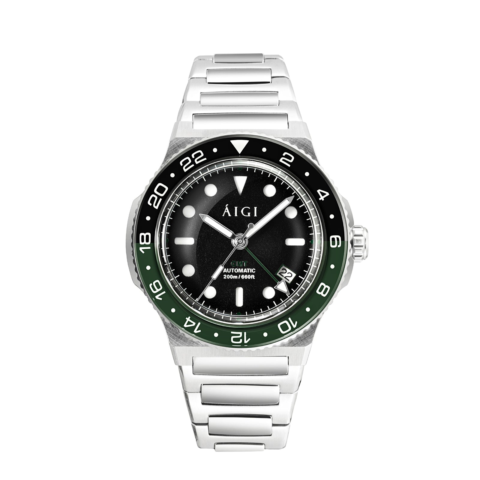 AIGI Arctic GMT black automatic men’s watch.