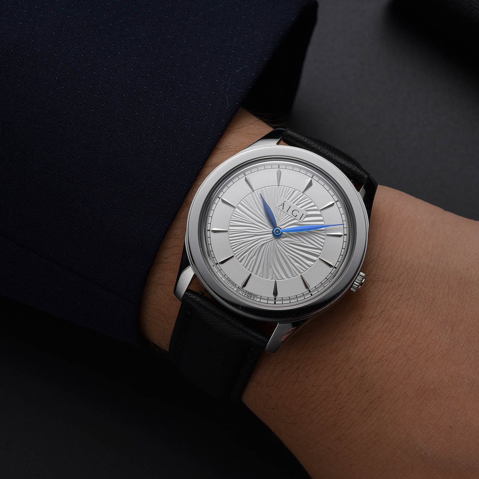 GLACIER 38MM - BLACK LEATHER