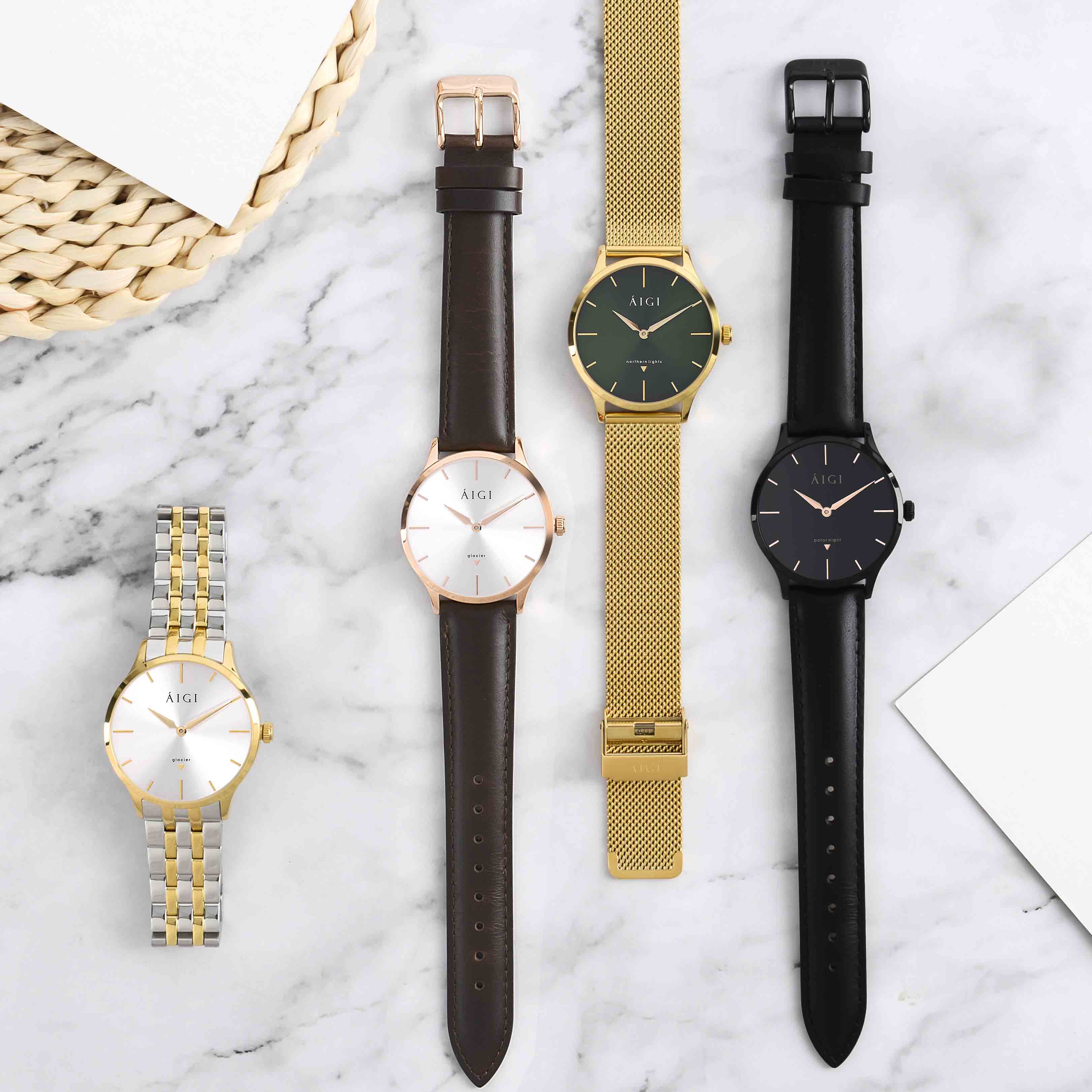 GLACIER ROSE 36MM - BROWN LEATHER