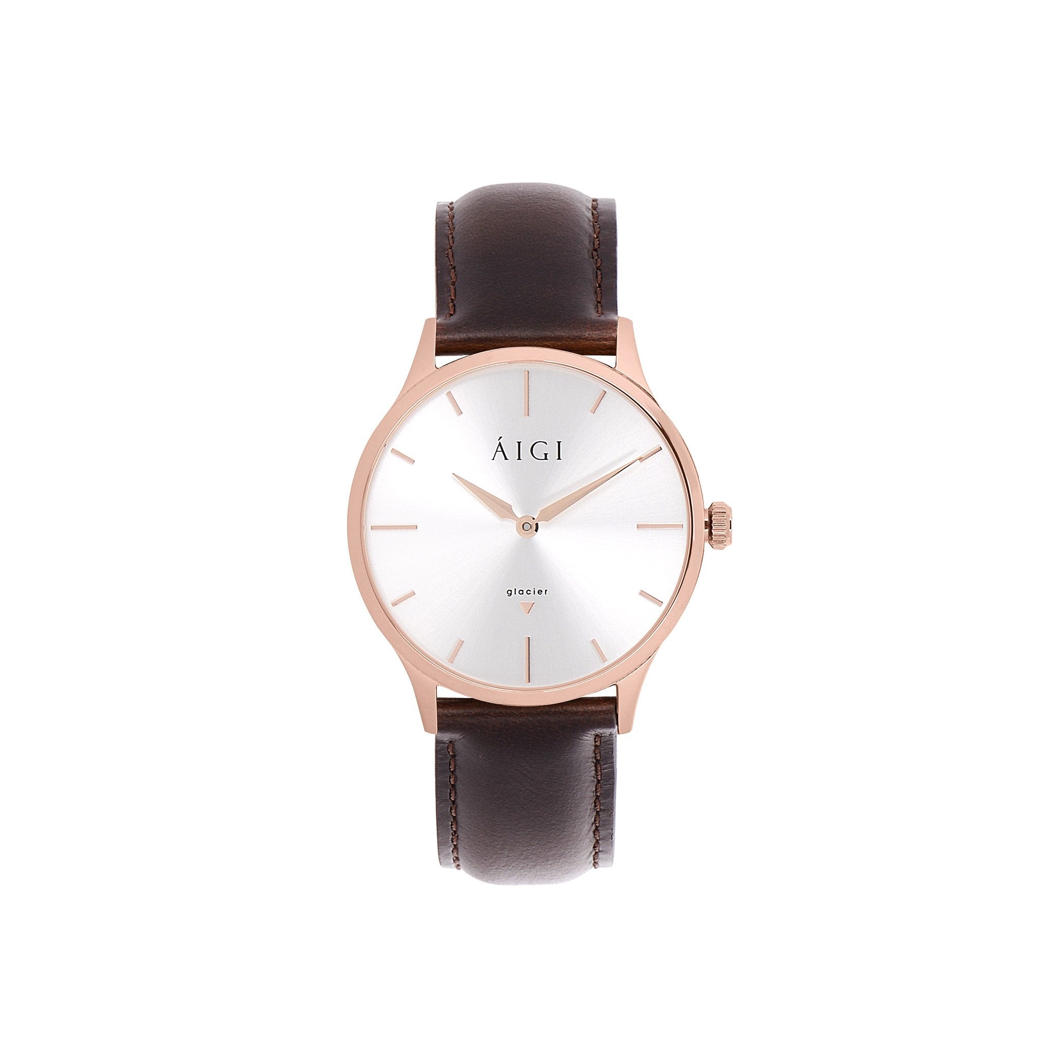 GLACIER ROSE 36MM - BROWN LEATHER