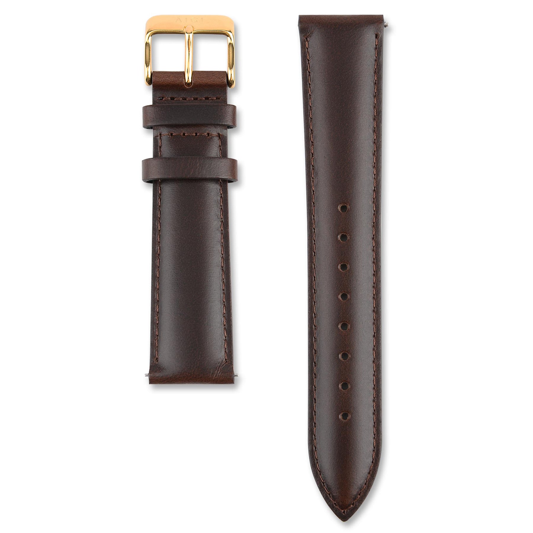 LEATHER BROWN 20MM - GOLD