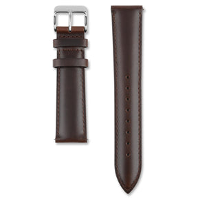 LEATHER BROWN 20MM - SILVER